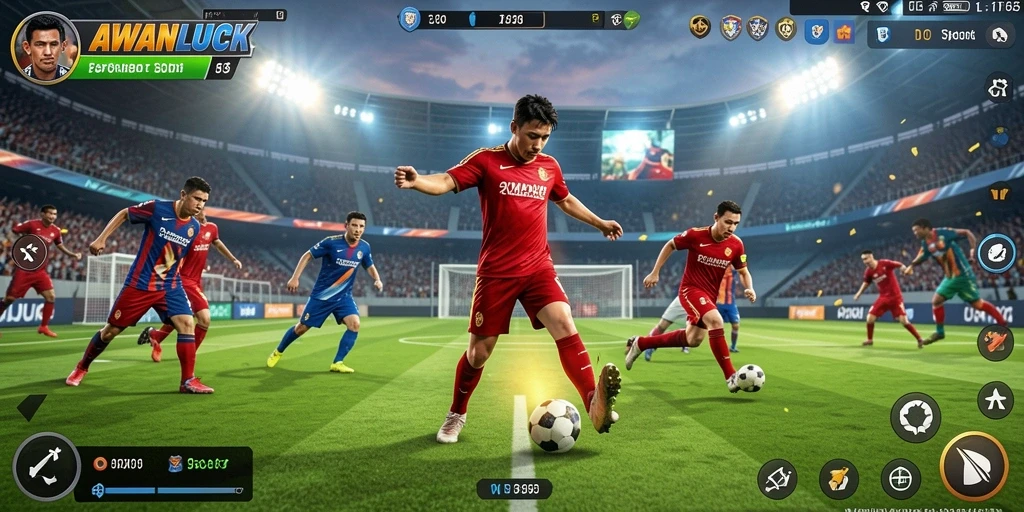 Demo gameplay AWANLUCK menampilkan aksi olahraga yang mendebarkan.