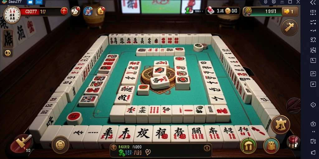 Screenshot permainan COO77 menampilkan gameplay Mahjong yang menarik.