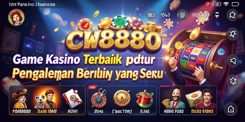Tangkapan layar gameplay CW8888 yang menampilkan suasana kasino yang seru.