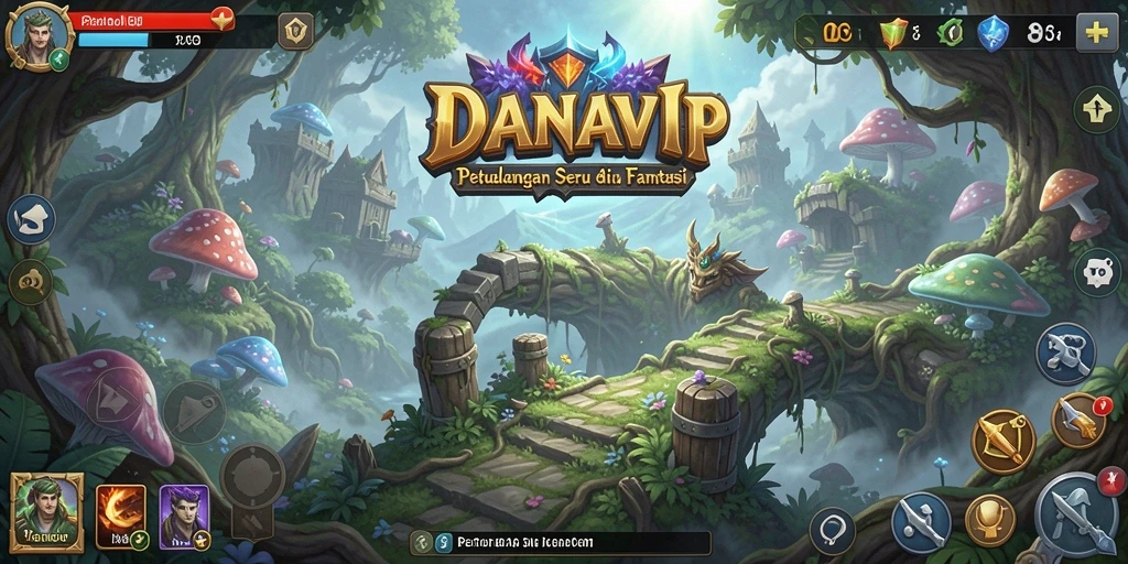 Tampilan gameplay DANAVIP yang menakjubkan dengan petualangan seru.