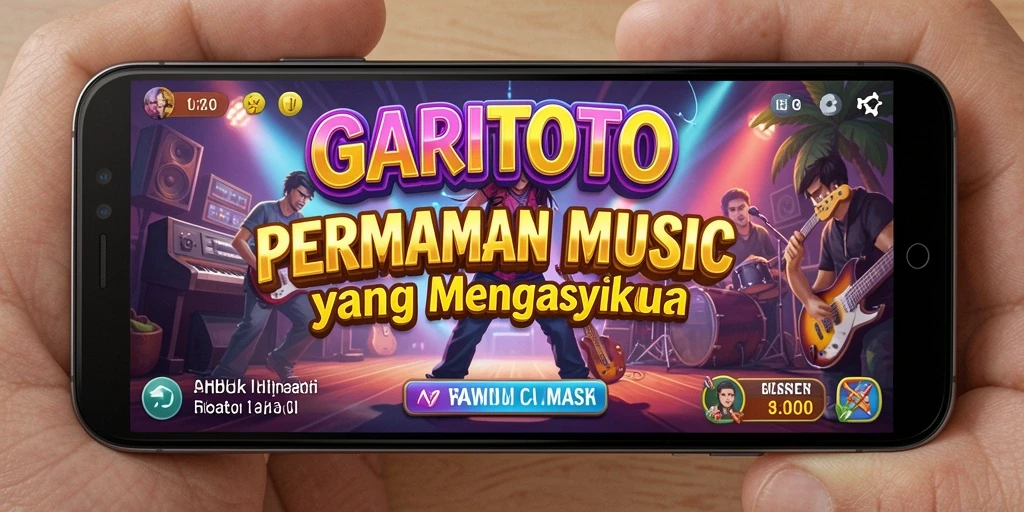 Screenshot gameplay GARITOTO menampilkan pemain yang asyik bermain musik.