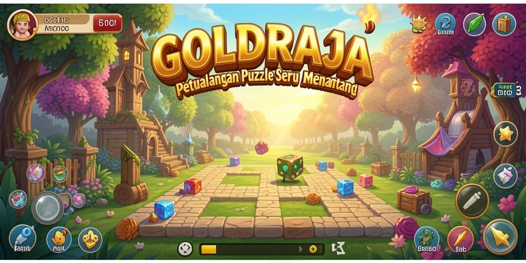 Screenshot menggambarkan tahap gameplay seru di GOLDRAJA.