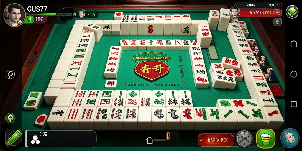 Screenshot dari gameplay GUS77 yang menunjukkan tantangan Mahjong.