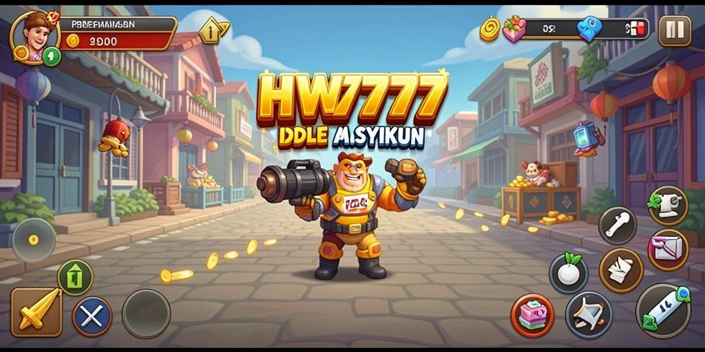Screenshot HW777 menampilkan karakter sedang menikmati gameplay Idle.