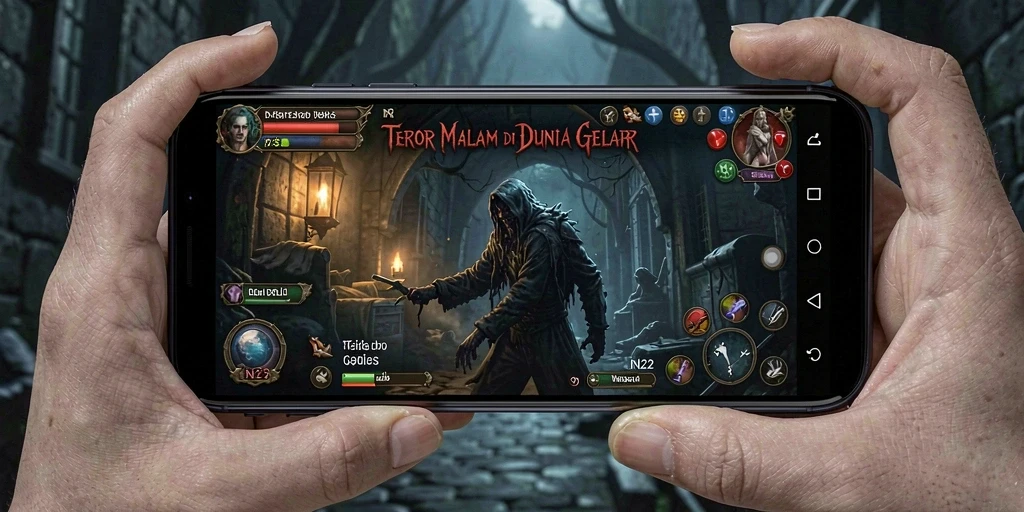 Tangkapan layar menampilkan momen menegangkan dari permainan Horror.