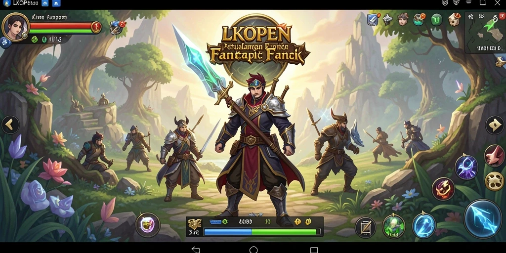 Screenshot LKOPEN menampilkan pertarungan epik dalam permainan RPG yang mendebarkan.