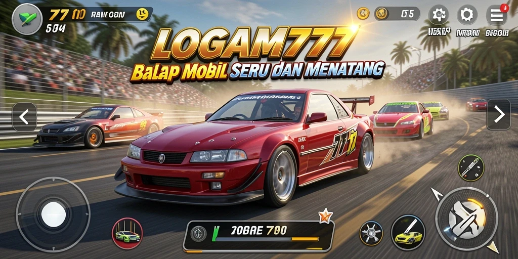 Gameplay balap mobil yang seru dan menegangkan di LOGAM777.