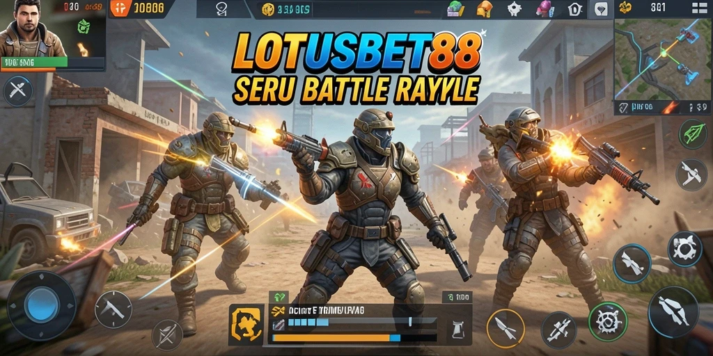 Tangkapan layar LOTUSBET88 menampilkan pertarungan mendebarkan dalam pertempuran Battle Royale.