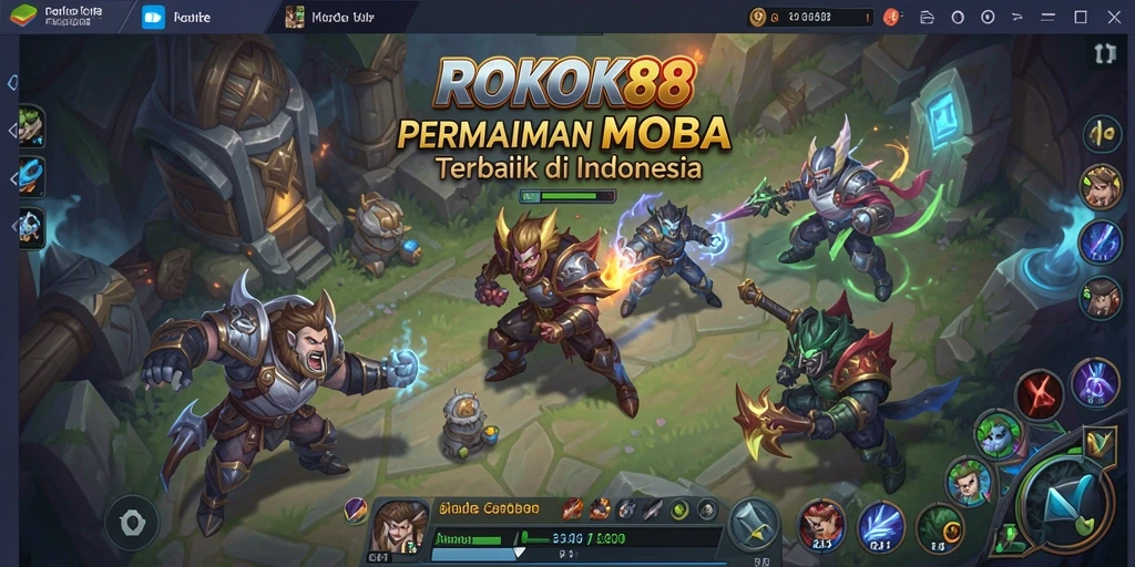 Tangkapan layar pertarungan epic di ROKOK88 dengan karakter yang unik.