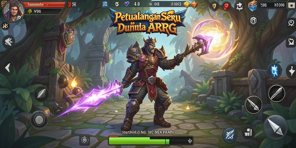 Tampilan aksi seru dalam gameplay V98 ARPG.