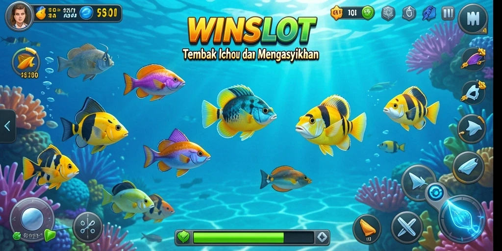 Tampilan gameplay seru dalam WINSLOT dengan aksi menembak ikan.