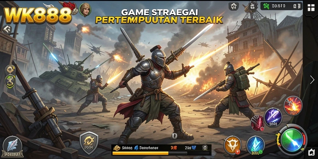 Tampilan gameplay WK888 yang menegangkan saat pertempuran strategis.